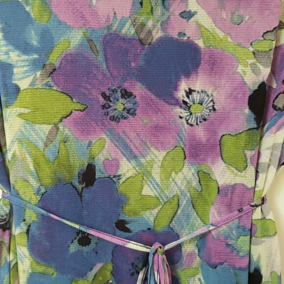 Axcess Top Womens sz Large Y2K Floral Faux Wrap Bodice Empire Waist Fairy - Picture 5 of 6